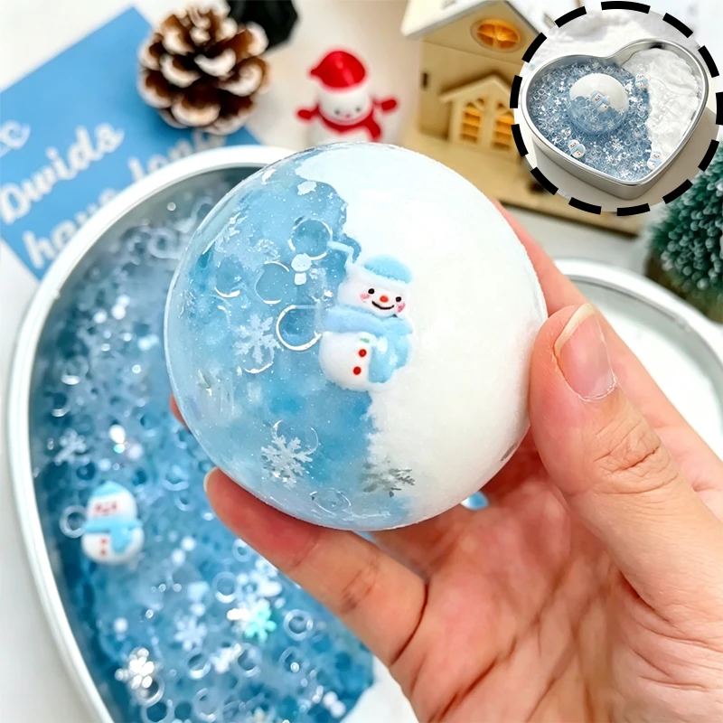 Christmas Limited Edition Snowman Stress Ball Crispy Crunch Sea Salt Ocean ASMR Sound Portable Autism ADHD Focus Training Toy