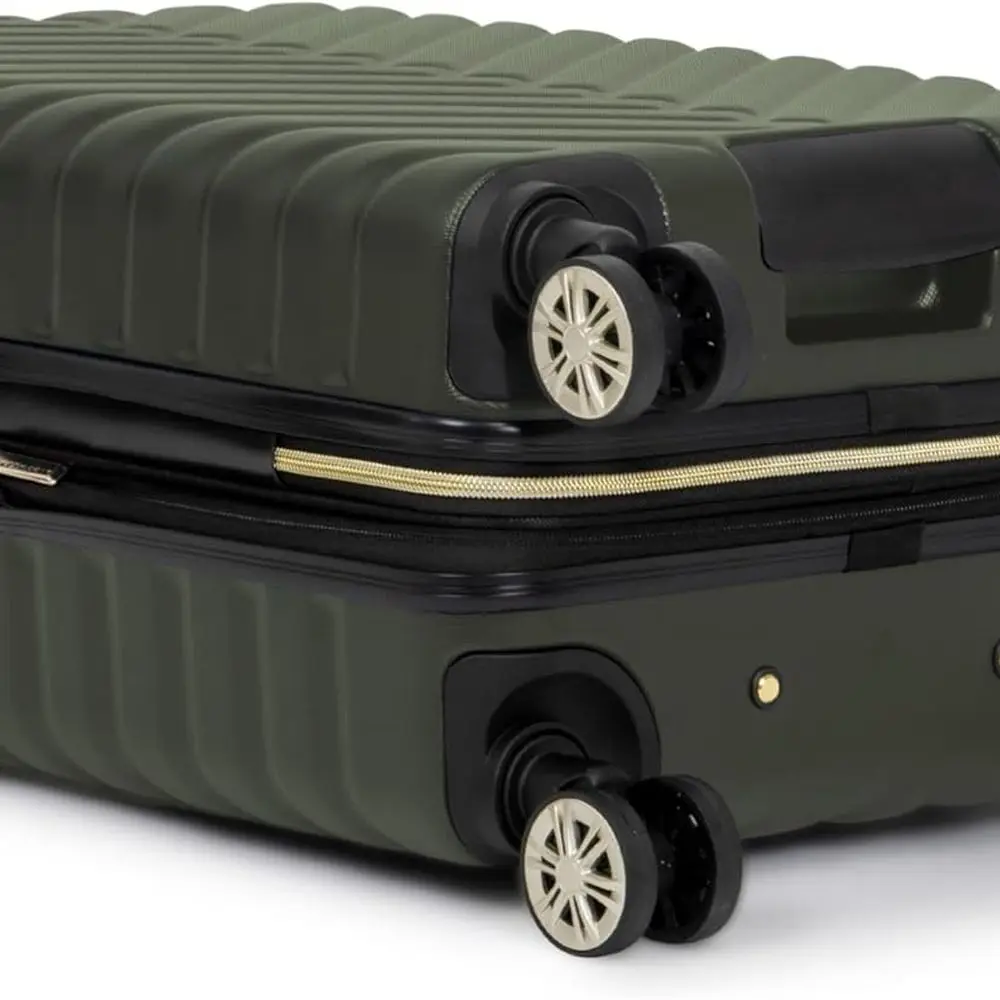 Kenneth Cole Madison Square 20 Expandable Olive Chevron Hardshell Spinner Luggage