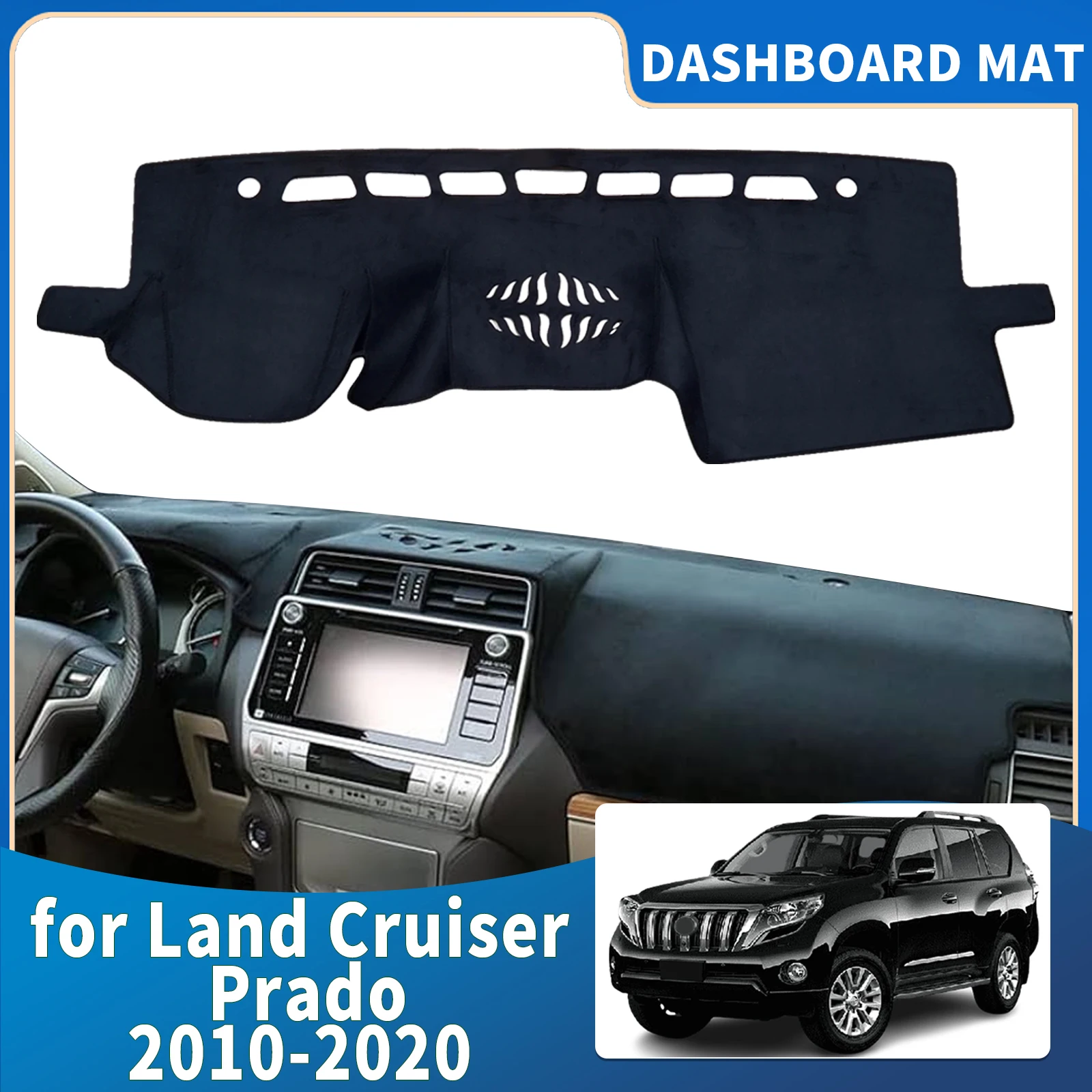 

fit for Toyota Land Cruiser Prado 2010-2020 150 J150 Dashmat Dashboard Cover Pad Protective Carpet Accessories DashMat Sunshade