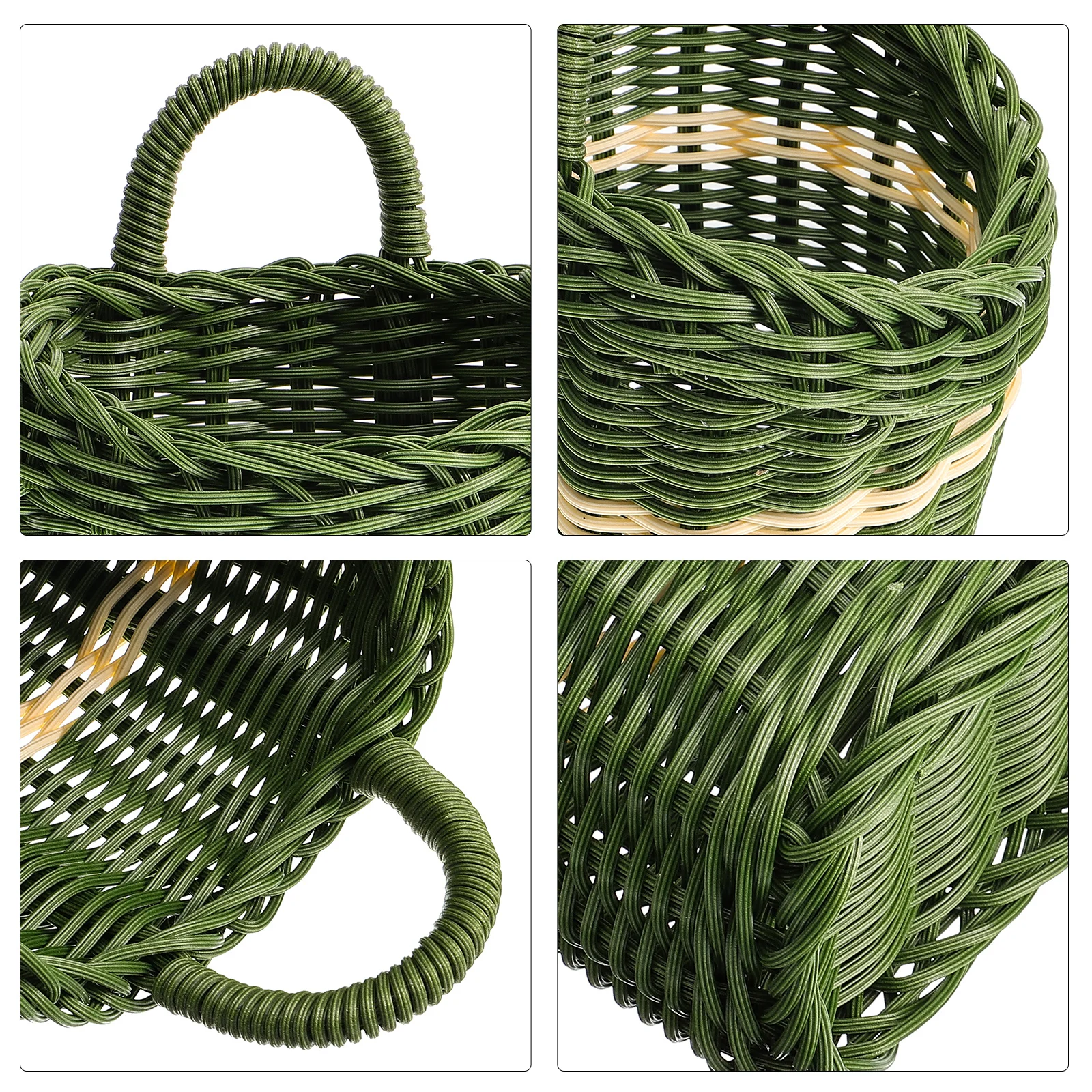 

Woven Storage Basket Rustic Wall Hanging Kitchen Organizer for Vegetables Fruits Flowers Garlic Ginger Small Woven Baskets Home