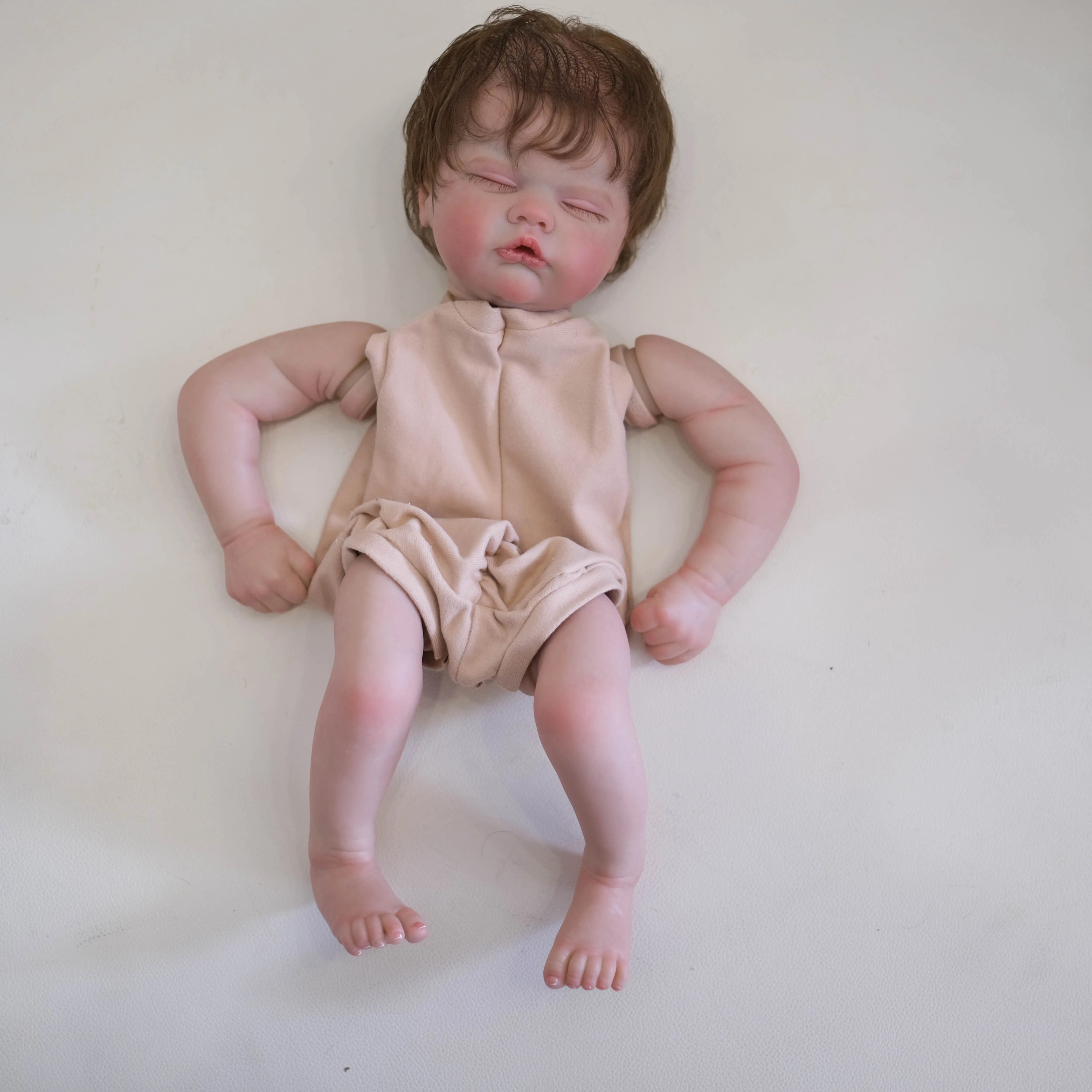 NPK 19inch Quinbee Reborn Doll kit Lifelike Newborn Baby Doll Has painted Doll kit Unfinished Doll parts with Hand-rooted hair