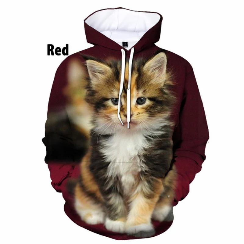 Cute Cats Graphics Hoodie Men Women Spring Autumn Long Sleeve Fashion 3D Printed Hooded Shirt Casual Streetwear Harajuku Hoodies