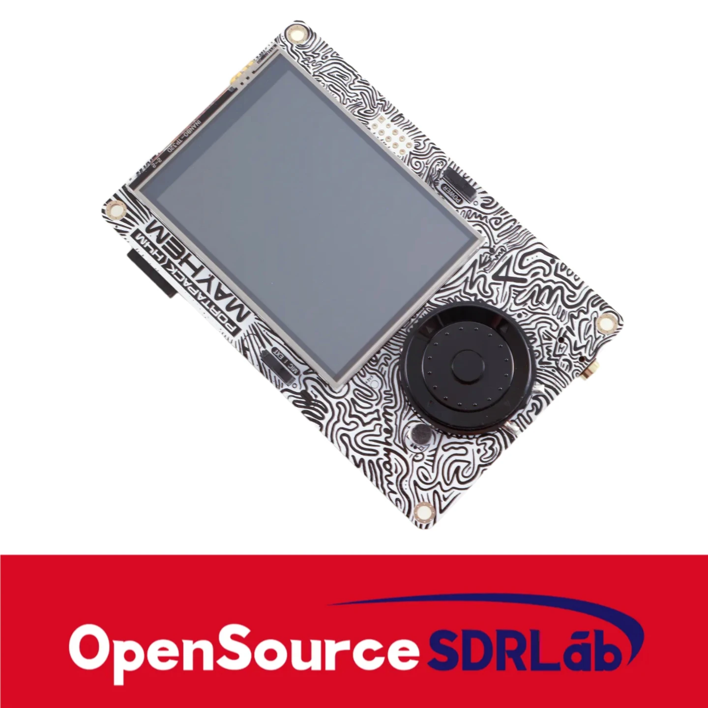 Analizator widma OpenSourceSDRLab Portapack H4M i przezroczysta obudowa z głośnikiem i baterią litową 2500 mAh