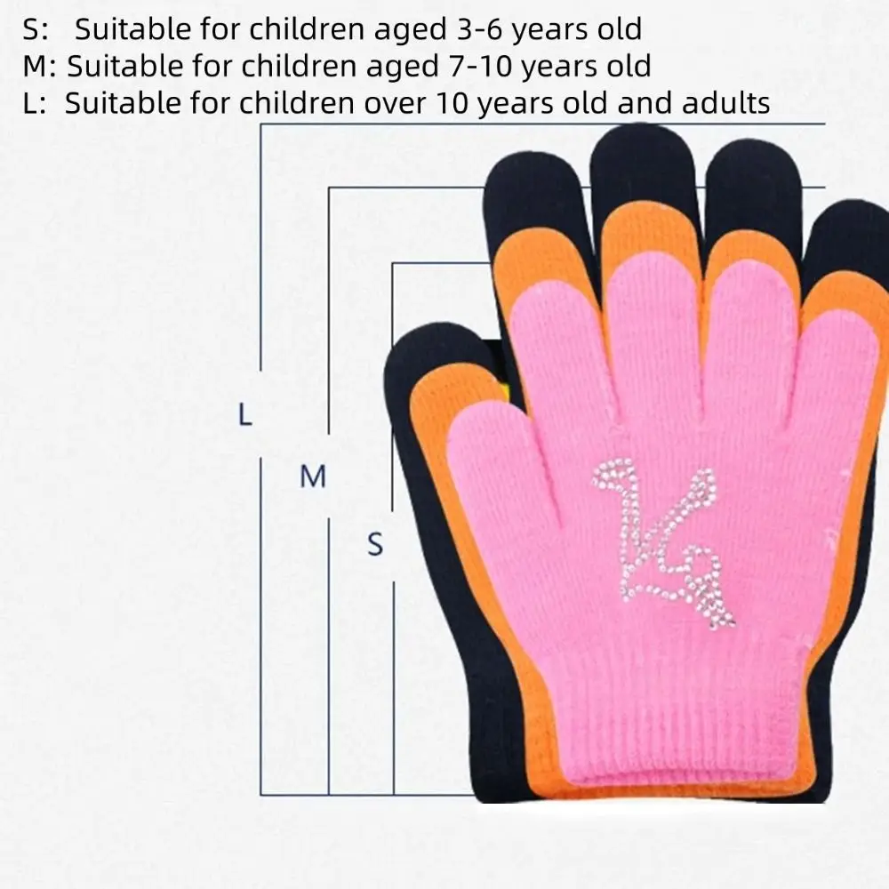 Guanti da pattinaggio antiscivolo Protezione del palmo Guanti da pattinaggio di figura caldi invernali in cotone con gel Guanti da pattinaggio per bambini per esercitarsi