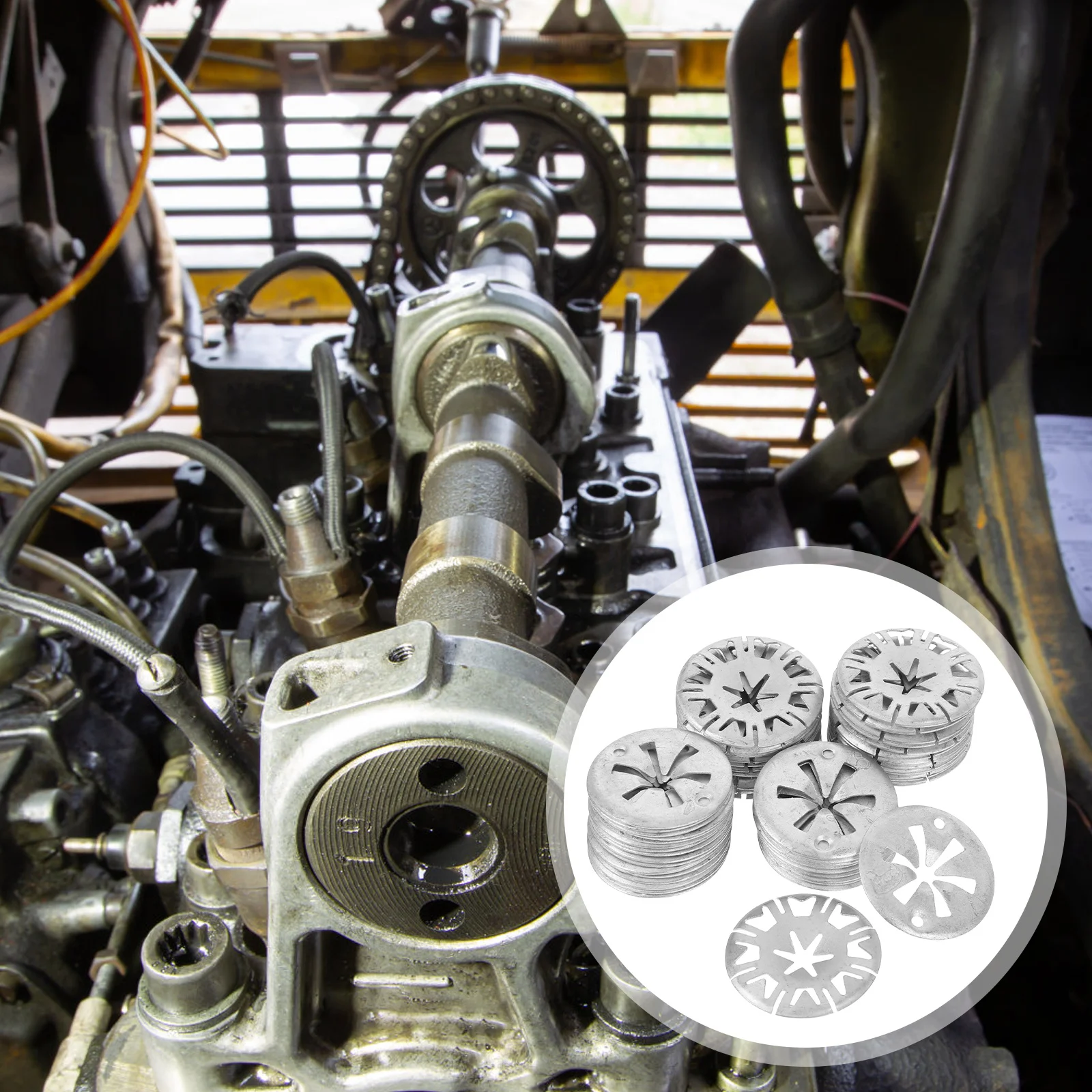 

50Pcs Car Clips Washers Universal Metal Retainer Plate for Engine Bay Firewall Heat Shield Panel Trim Protection Automotive