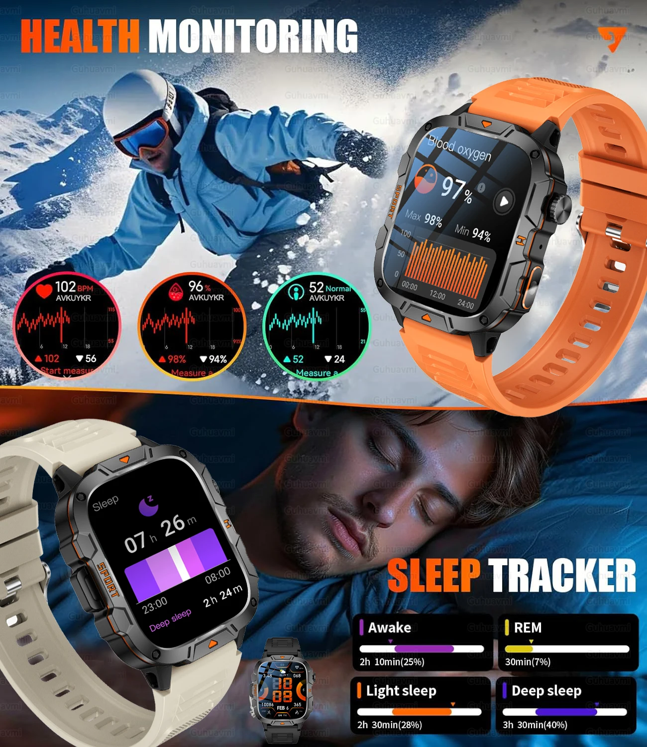 2025Neue Ultimate Edition Gps-Smartwatch in Militärqualität für Männer 5ATM 1,96'' HD AMOLED Herzfrequenz Bluetooth Call Man Smart Watch