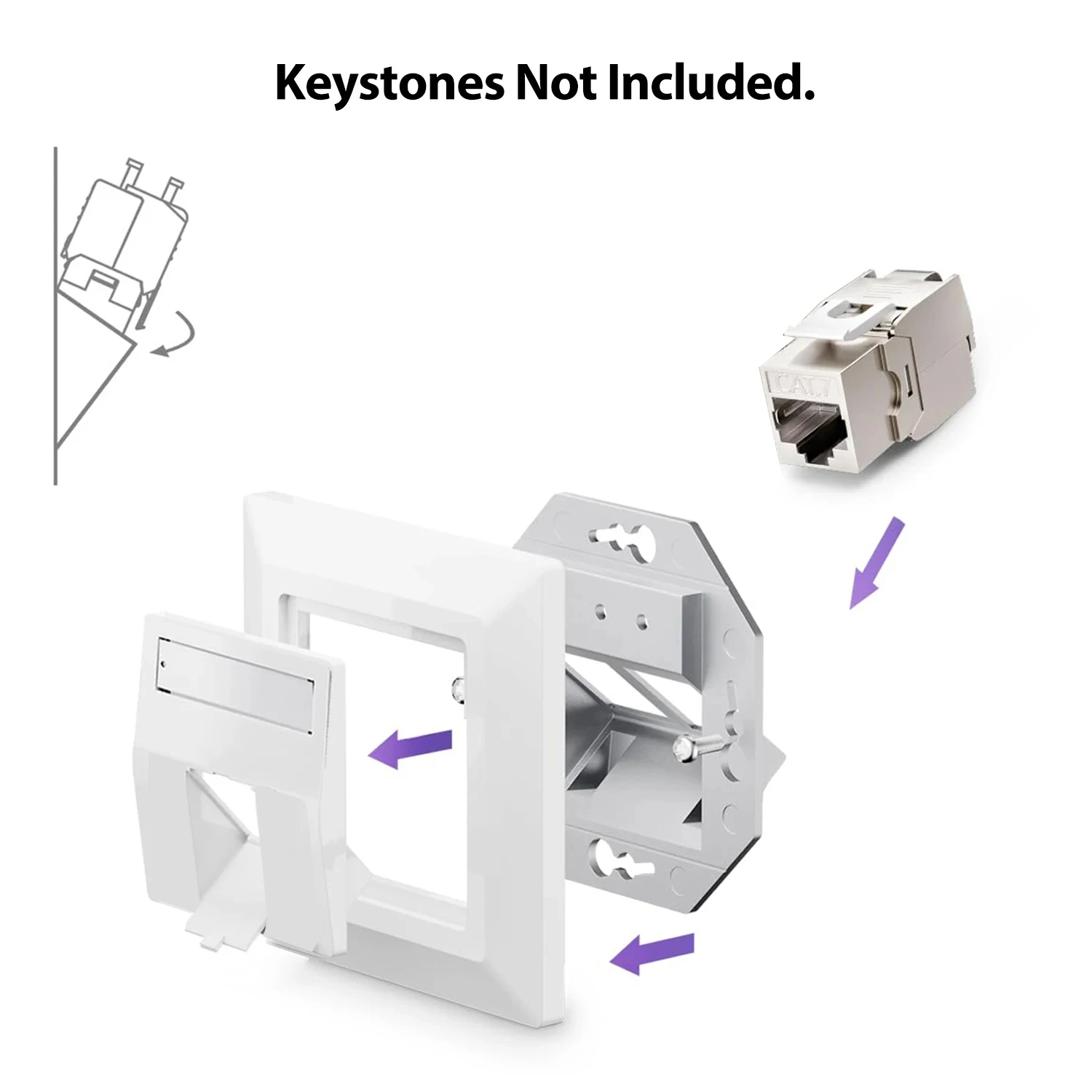 ZoeRax 1-Port Unterputz-Netzwerkbuchse RJ45 Ethernet-Datenbuchse mit RJ45 CAT8 CAT7 CAT6A Vollständig geschirmten Keystone-Buchsen – Detail 5