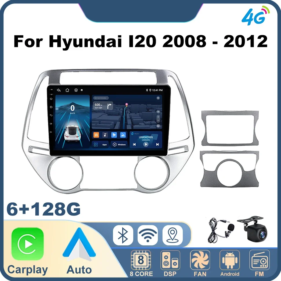 

Android 2dn Car Radio Auto Stereo for Hyundai I20 2008 - 2012 4G DSP GPS WIFI BT IPS FM Automotive Multimedia Player Head Unit
