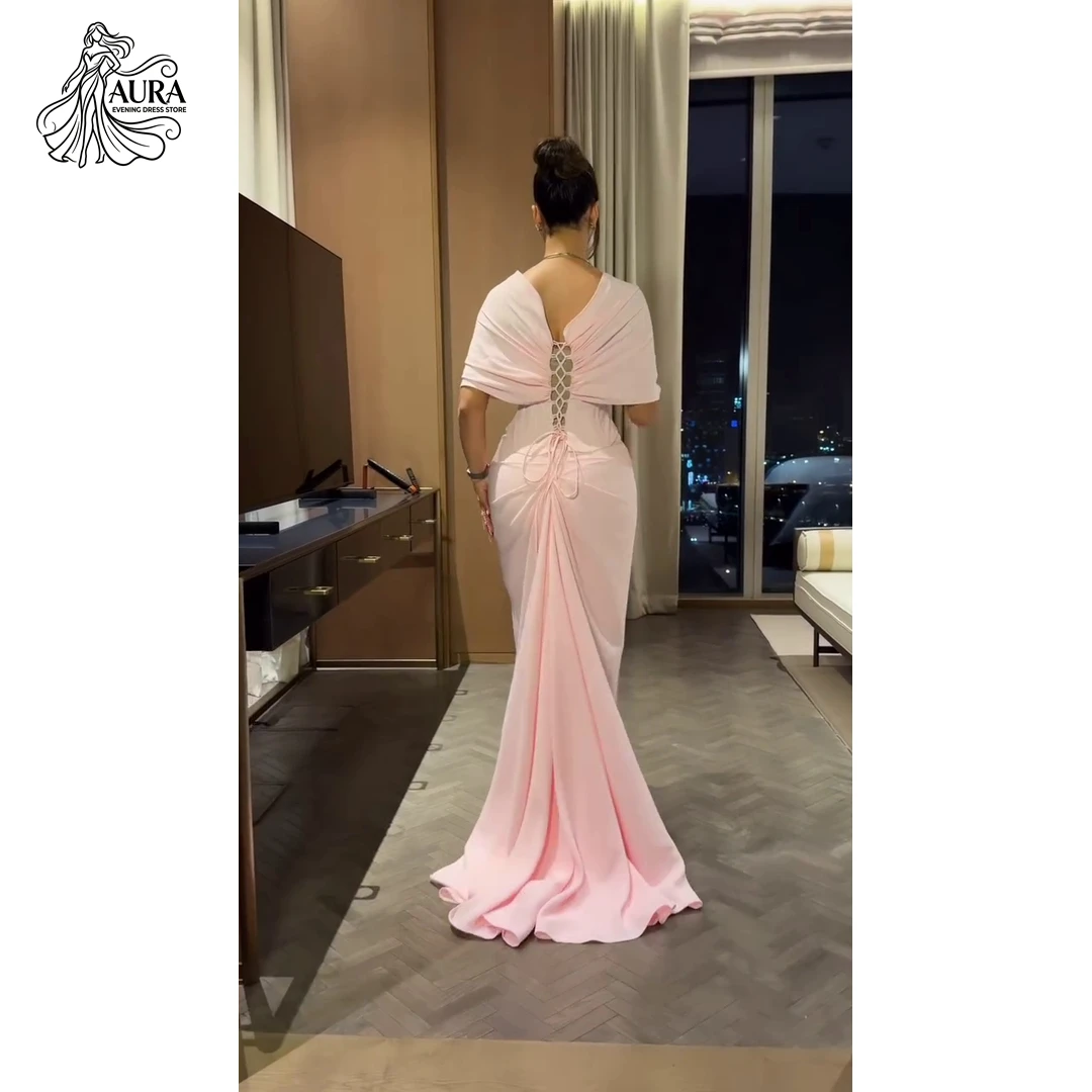

Aura Shawl Robe Designer Luxe Elegant Woman Dress Custom Made Women's Evening Dresses 2026 Luxury Dresses for Prom Round Neck