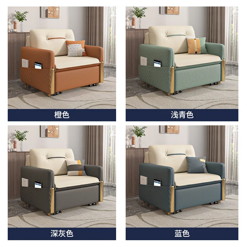 Sofá cama individual plegable de doble uso, pequeño apartamento, almacenamiento de madera maciza, moderno, sencillo, para estudio, balcón, cama combinada multifuncional