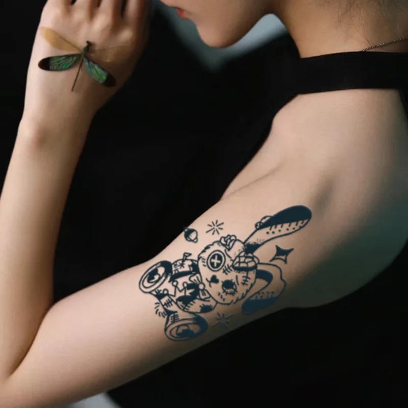 Rabbit Doll, 1Pcs Waterproof Temporary Tattoo Stickers, Long-lasting Waterproof for One to Two Weeks, Suitable for Arm, Leg.