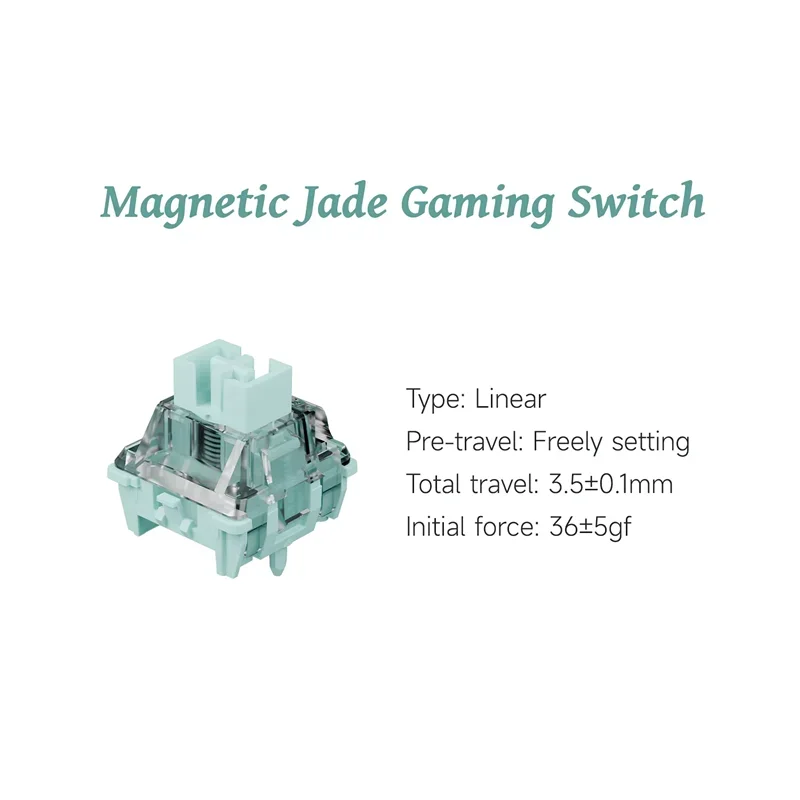 Gateron Magnetic Jade Gaming switch, Linear, Freely setting Wall Stem, Hall Sensor HIFI Sound for Magnetic Keyboard Gaming Work