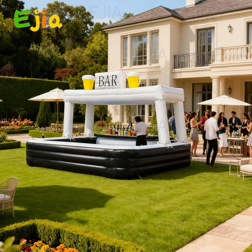 

Portable 15ft PVC Inflatable Pool Bars Backyard Adult Kids Inflatable Pool Bar Pub House Tent for Outdoor Party Event