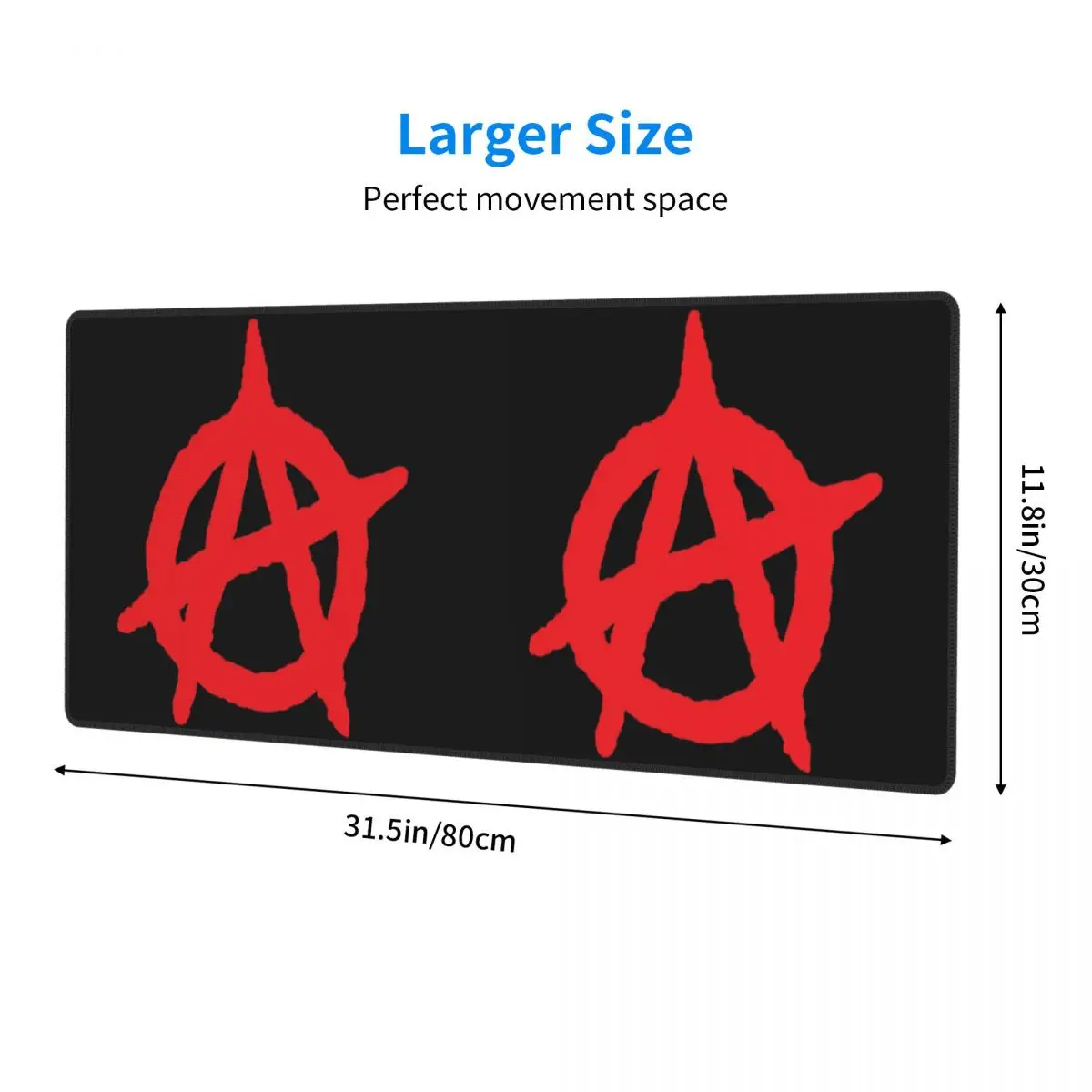 Red Anarchy Logo Large Large Mouse Pad Computer Keyboard Mouse Mat Gaming PC Laptop Desk Mat Office Accessories Table Mats