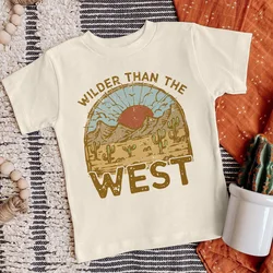 Wilder Than The West Printed Kids Shirt Retro Tee Child T-shirt Child Short Sleeve Shirts Tops Boys Girls Summer Outfit Clothes