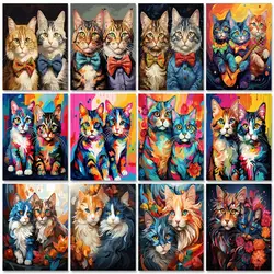 GATYZTORY Frame Diy Painting By Numbers Kits Cats Animals Picture Drawing Coloring By Numbers Handicrafts For Home Decoration