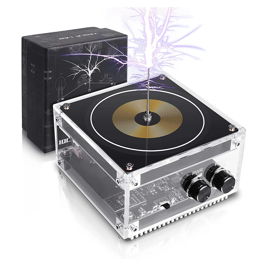 Музыкальная Bluetooth-Колонка в катушке Tesla, беспроводная сенсорная дуговая плазменная колонка, искусственная молния, искройный зазор, квадратный генератор волн