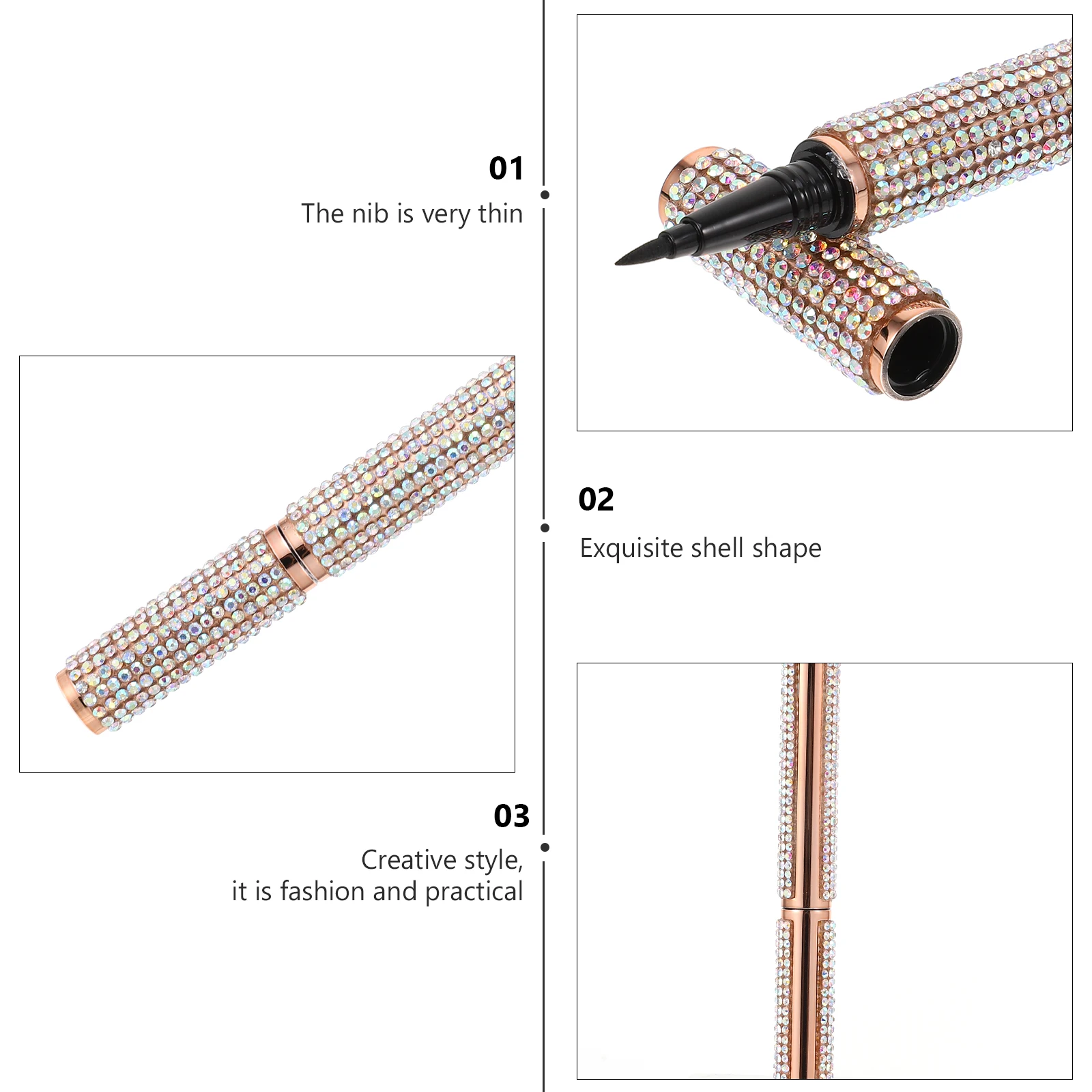 Lápiz Delineador de ojos líquido lápices maquillaje impermeable pestañas postizas plástico negro difuminado