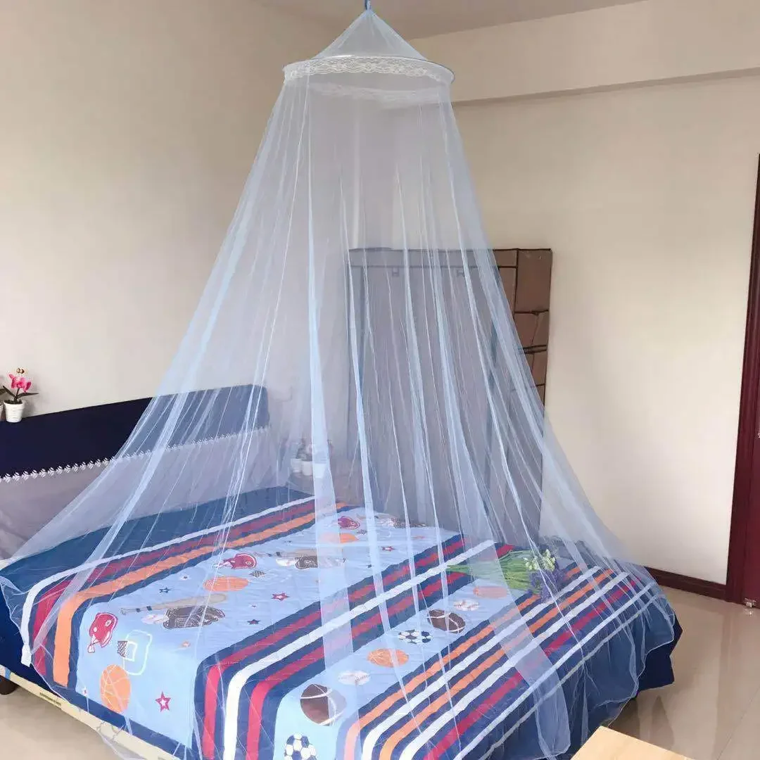 4 Colors Summer Elgant Hung Dome Mosquito Net For Double Bed Summer Polyester Mesh Fabric Home bedroom Baby Adults Hanging Decor