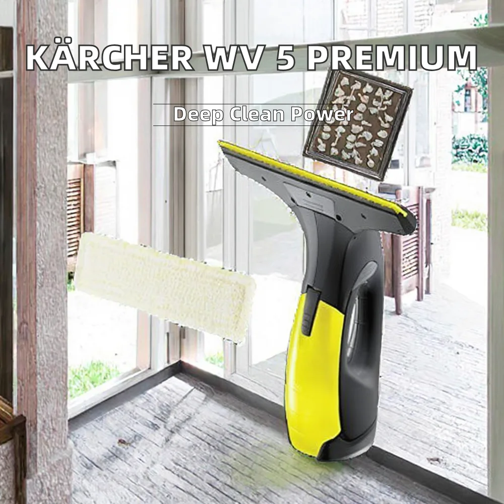 Wireless handheld window vacuum cleaner, no stripes, high suction, with spray bottle, with microfiber cleaning brush and wiper