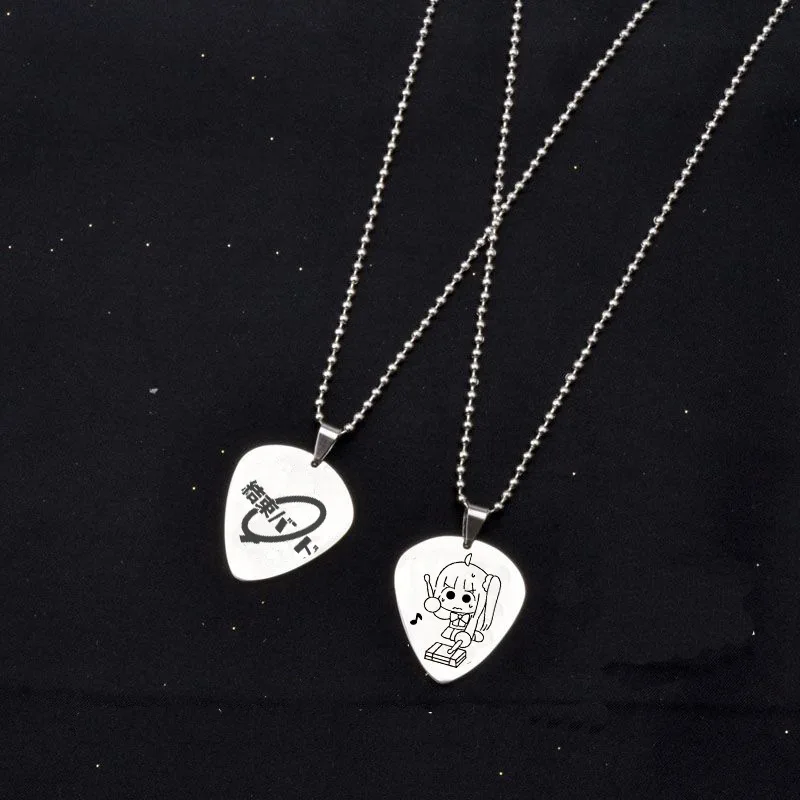 BOCCHI THE ROCK Anime Peripheral Necklace Gotoh Hitori Cute Yamada Ryo Guitar Pick Ijichi Nijika Laser Lettering Kawaii Gift