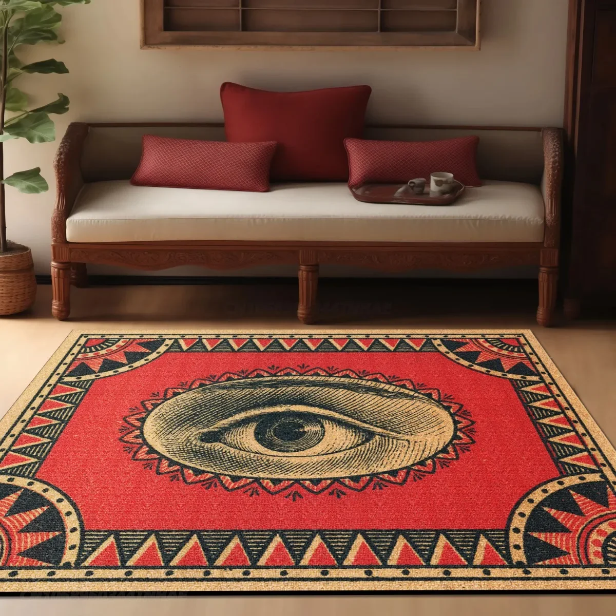 Carpet in The Living Room Persian Rug for Bedroom Home Decoration Vintage Floor Mat Devil\'s Eye Ковер В Гостиную