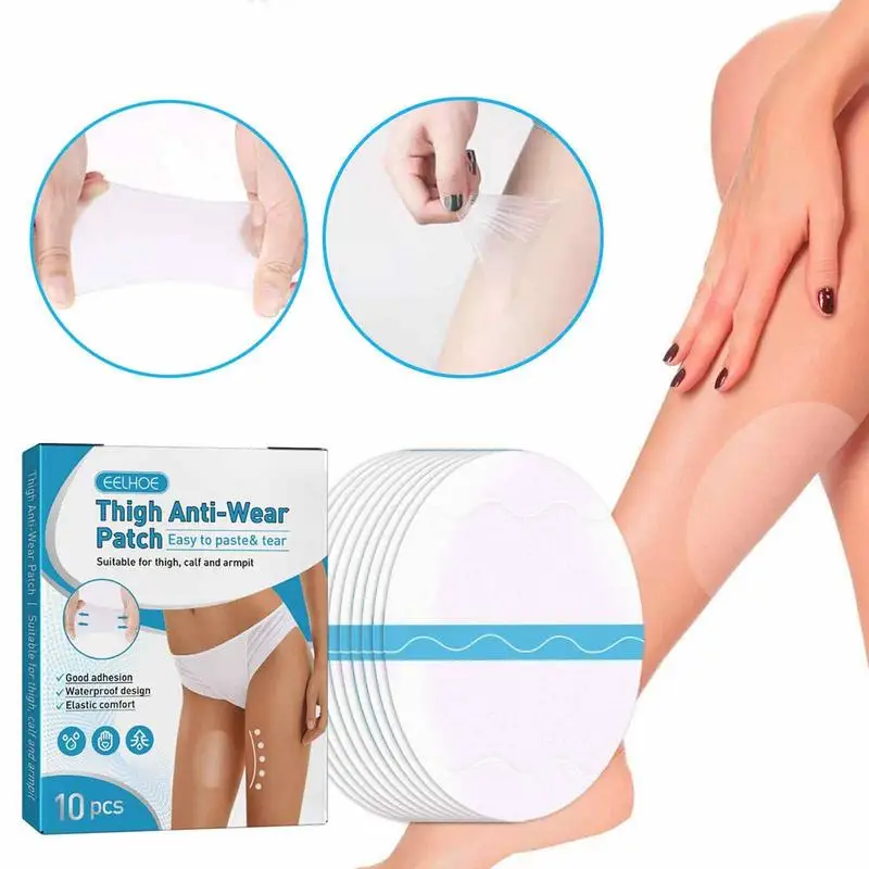 10 pz/scatola adesivi antiusura senza tracce trasparente interno coscia Anti-usura Patch Unisex confortevole elastico per gli sport all'aria aperta