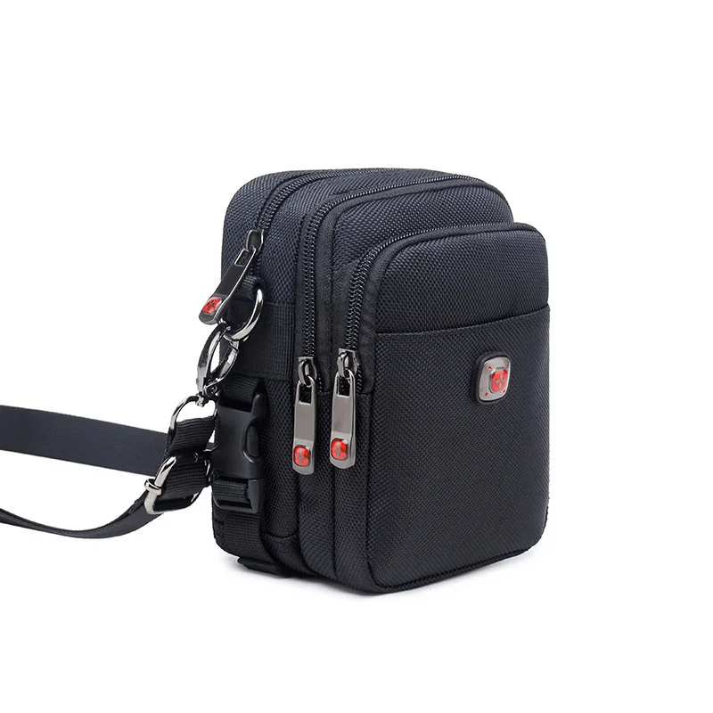 Men's Shoulder Bag Oxford Cloth Wear Belt Mobile Phone Waist Canvas Sports Leisure Messenger Cross Body