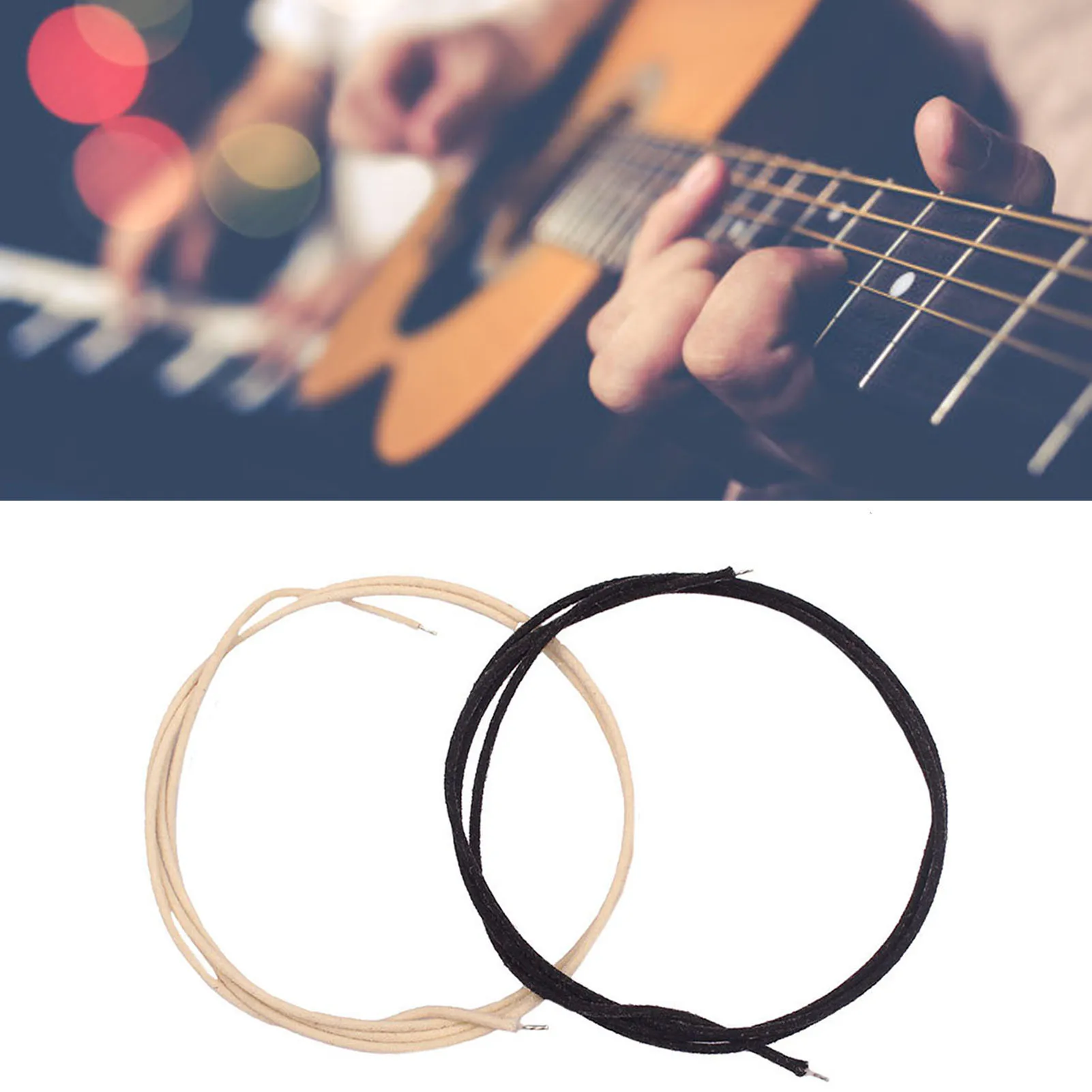Ammoon 2Pcs 3.3 Feet Pre Tinned Guitar Wire Shielded Noise Reduction Single Vintage Style Guitar Cable 1m Black and White
