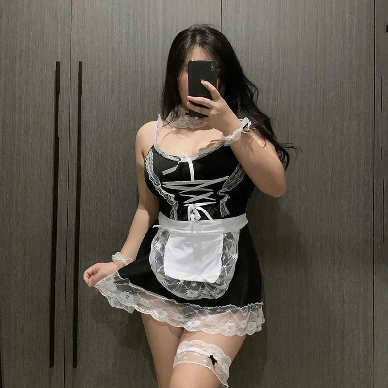 40-100 кг, платье горничной большого размера, униформа, искушение, женское сексуальное женское белье, косплей, сексуальное эротическое платье горничной, женские пижамы