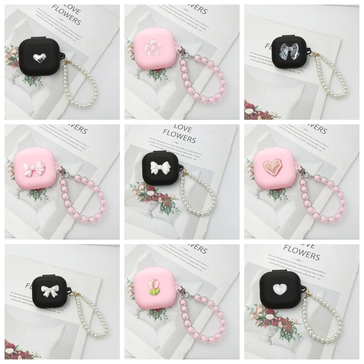 flower case flower Case for Samsung Galaxy Buds4 / 4pro/Buds2PRO/Live/pro/FE/Core Case Silicone Earphone Accessories Cover