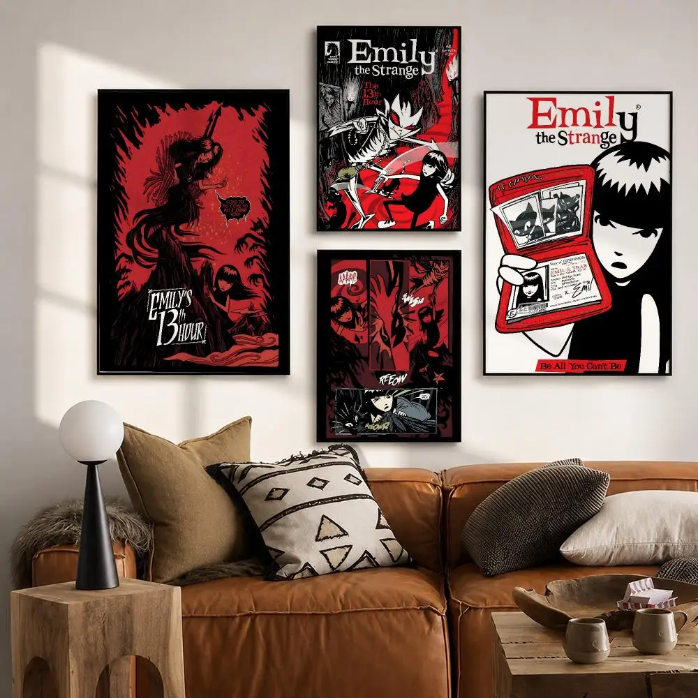 Comic Emily the Strange Poster HD poster wall art self-stick no-residue for home cafe office great gift