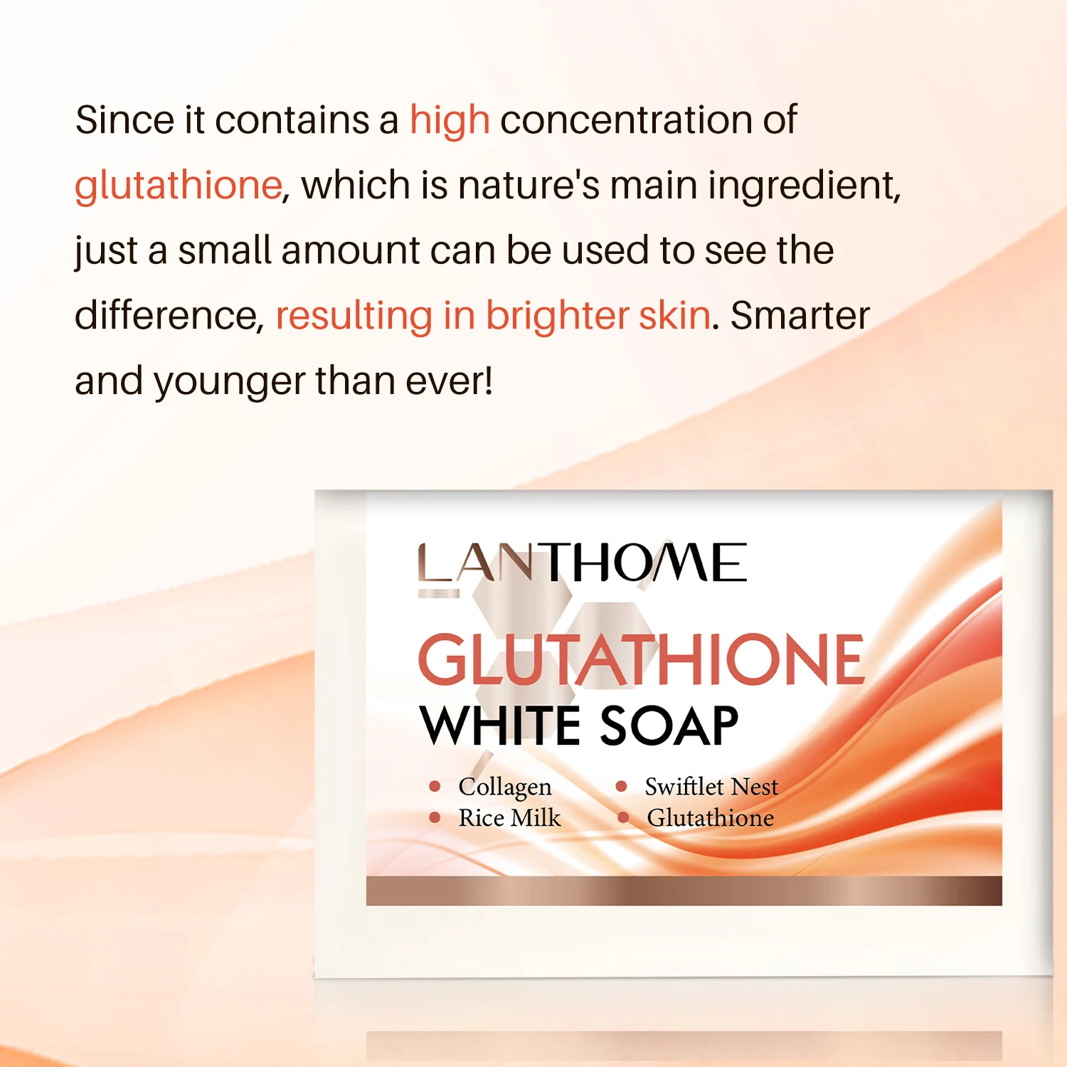 Glutathione White Soap, Clean and Whiten Skin, Remove Dead Skin and Remove Deep Buries Dirt, 100g/bar