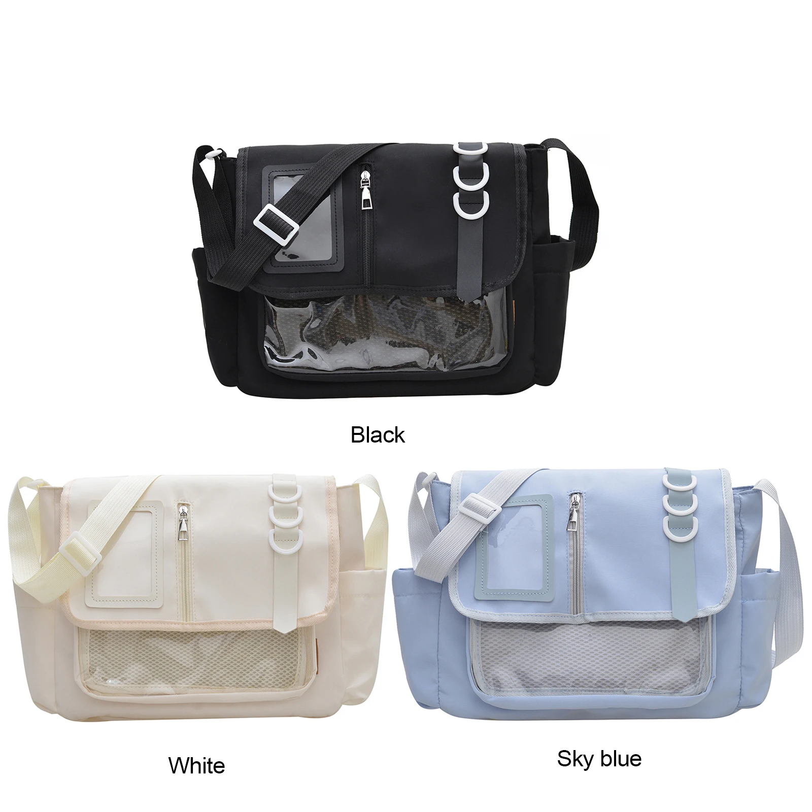 

Японская сумка через плечо Y2K, однотонная сумка через плечо, прозрачная сумка-мессенджер для женщин, повседневная сумка для путешествий