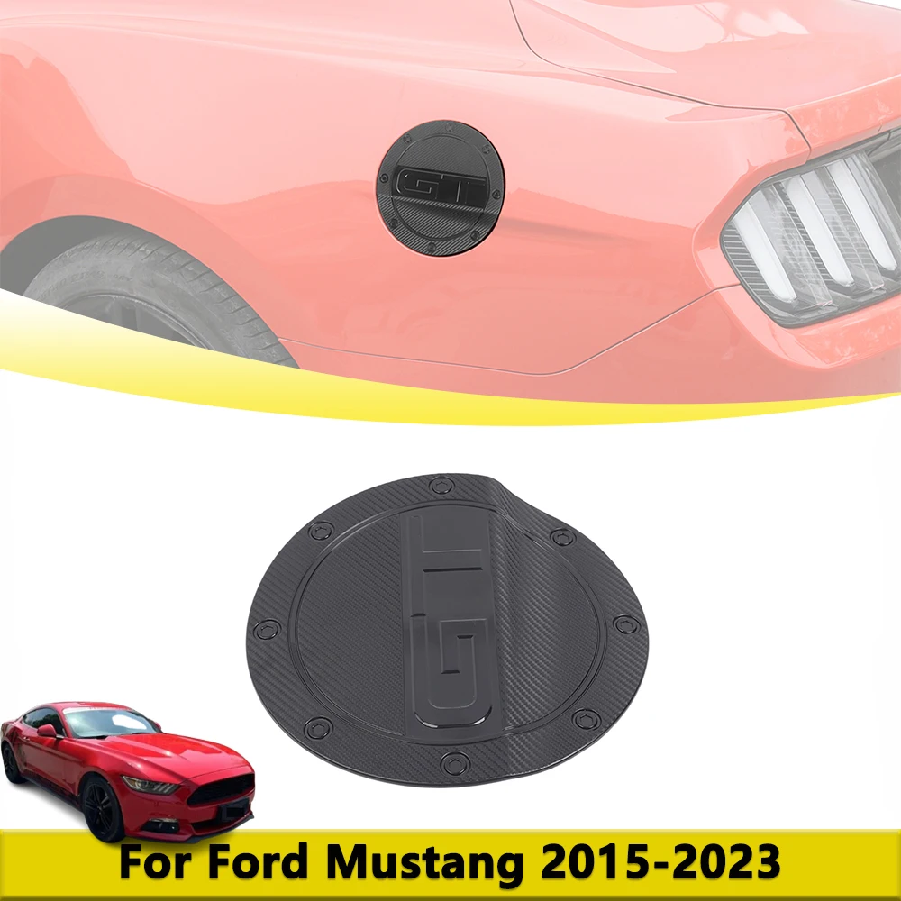 Car Fuel Filler Tank Cap Cover Trim Decorative Panel for Ford Mustang 2015-2023 Exterior Moulding Car Styling Accessories ABS