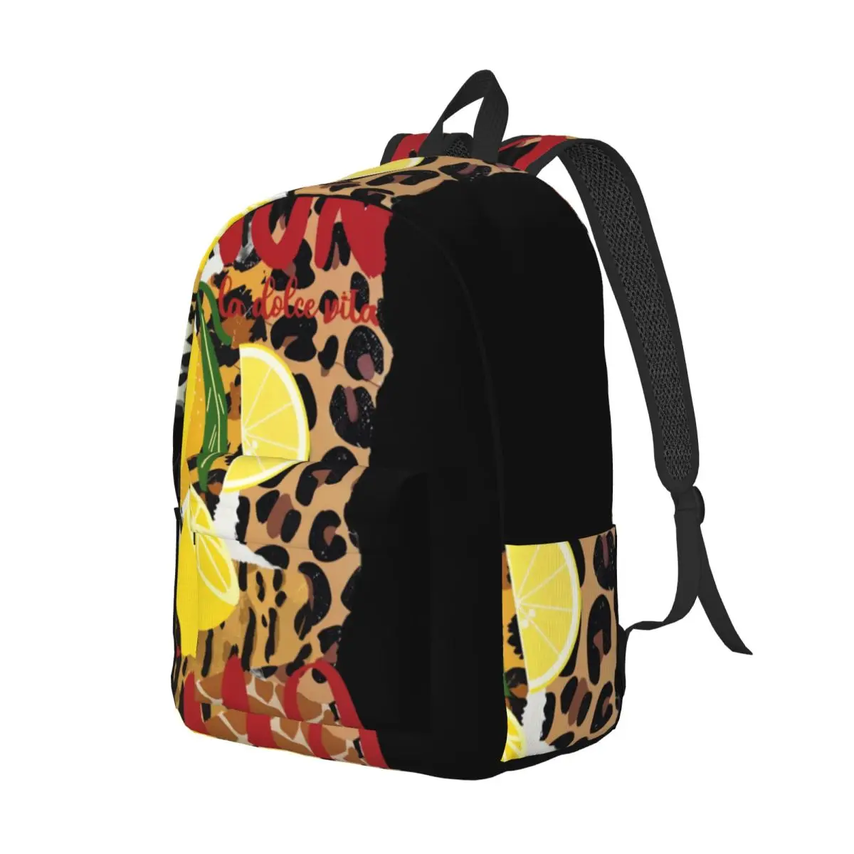 Cute Backpack Center Limoncello Lemon Animal Print Italian Trendy Collage Yellow Red B Fun Bookbag for Girls Boys Teens School
