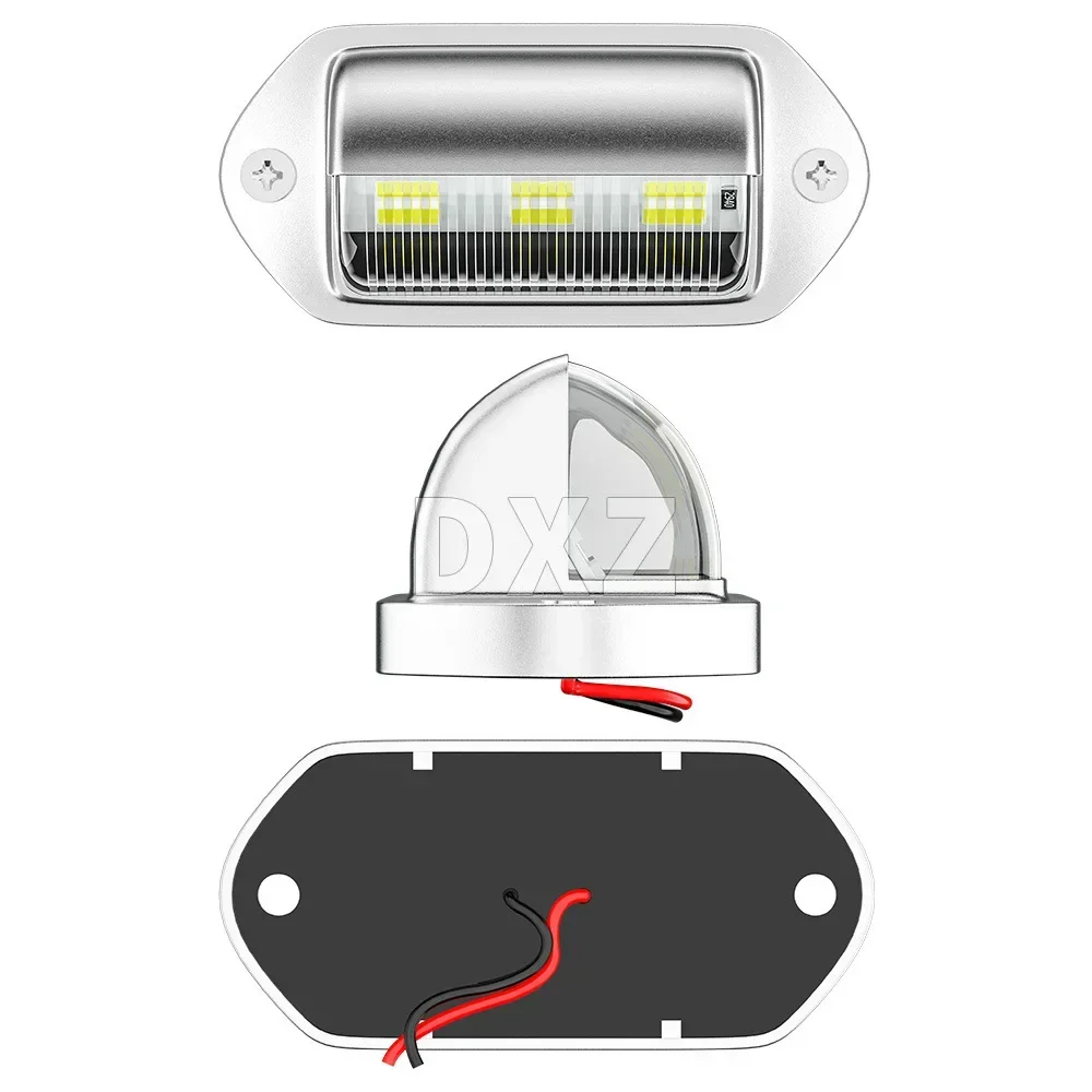 6LED Truck License Plate Light 1pcs Car Van Passenger Trailer Tail Light Side Light 12-24V IP67 Waterproof 6500K Led Work Light