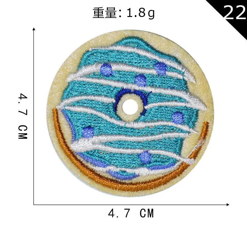 Donuts Candy Embroidery Applique Iron On Patches For Clothing Badge Fruit Chili Carrot Lollipop Sticker on Kids Clothes Patch