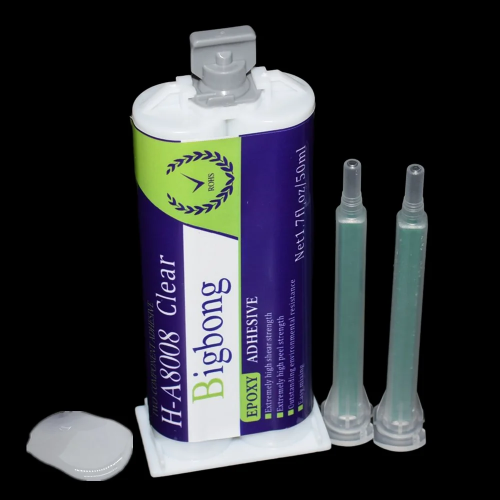 Kautschuk-Epoxidharz-Strukturklebstoffe 50ml 1:1 Transparente AB-Klebstoffe 5 Minuten Klare Starke Epoxidharze & 2 Stück statische Mischdüsen – Detail 2