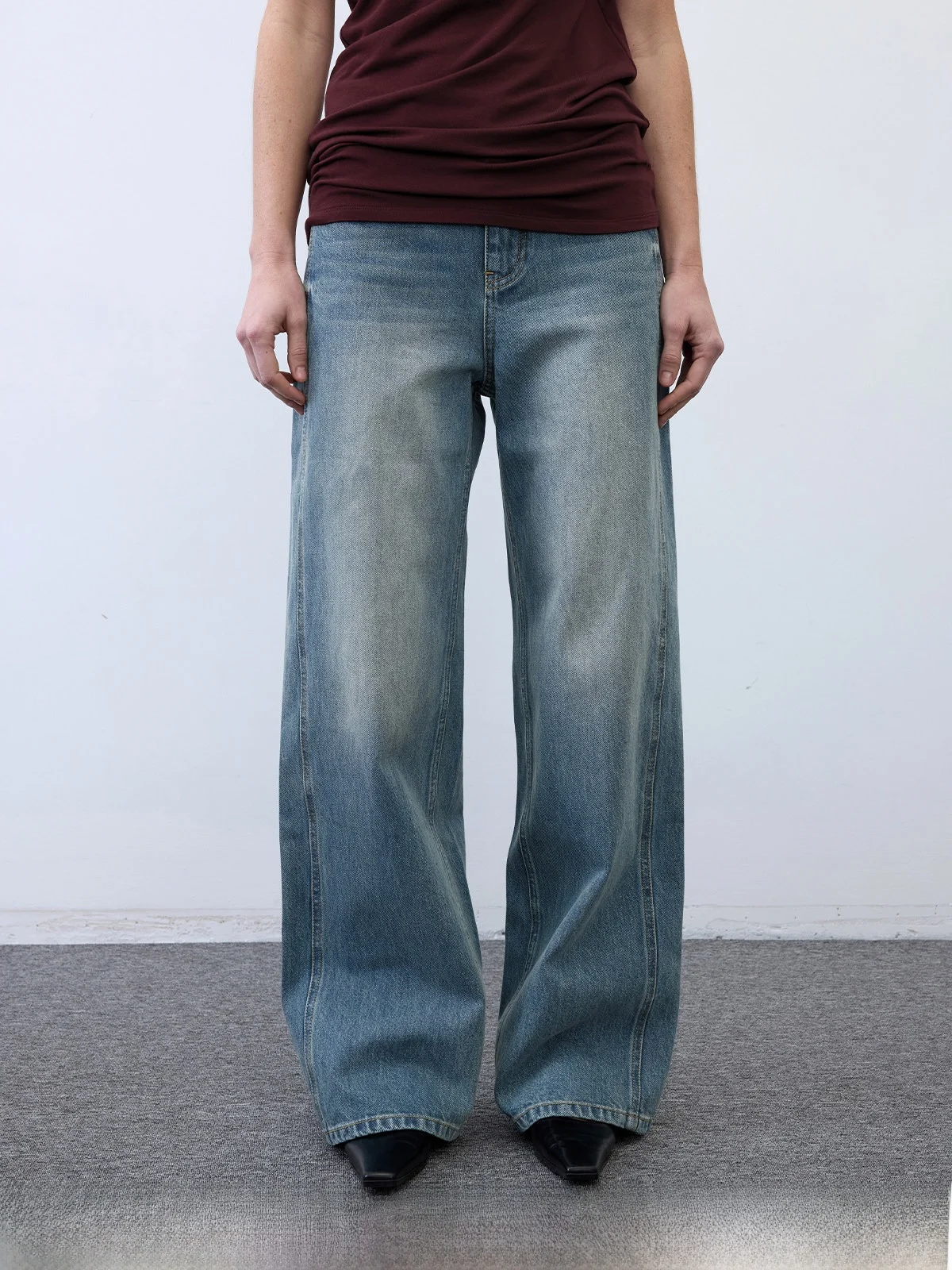 

New Arrival Cotton Straight Leg Zipper Fly Jeans Double Sided Seam Three Panel Body Fit Casual Women's Premium Jeans