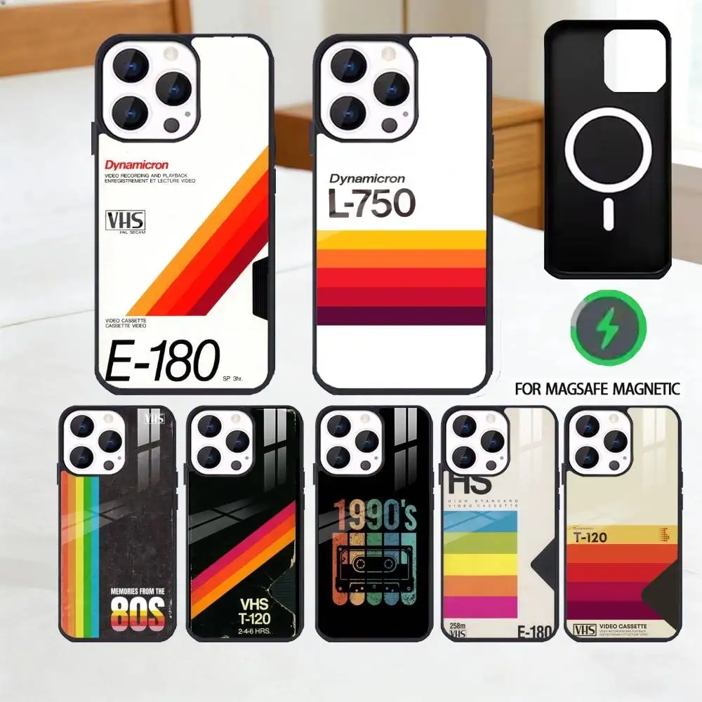 

Retro VHS Tape Vintage Phone Case For iPhone 17,16,15,14,13,12,Plus,Pro,Max For Magsafe Magnetic Wireless Charge