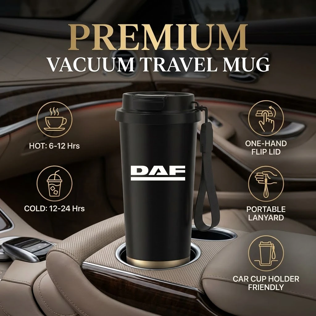 550ML Stainless Steel Coffee Cup Thermo Bottle Car Thermal Cup For DAF Truck XF 105 106 CF85 360 460 MX11 EURO 6