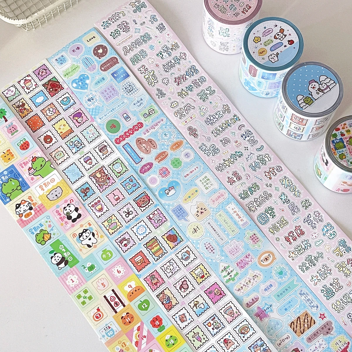 

Cute Animal Deco Sticker Stamps Chinese Character Deco Sticker Kawaii Animal Decorative Sticker Tapes Diy Arts Crafts Album
