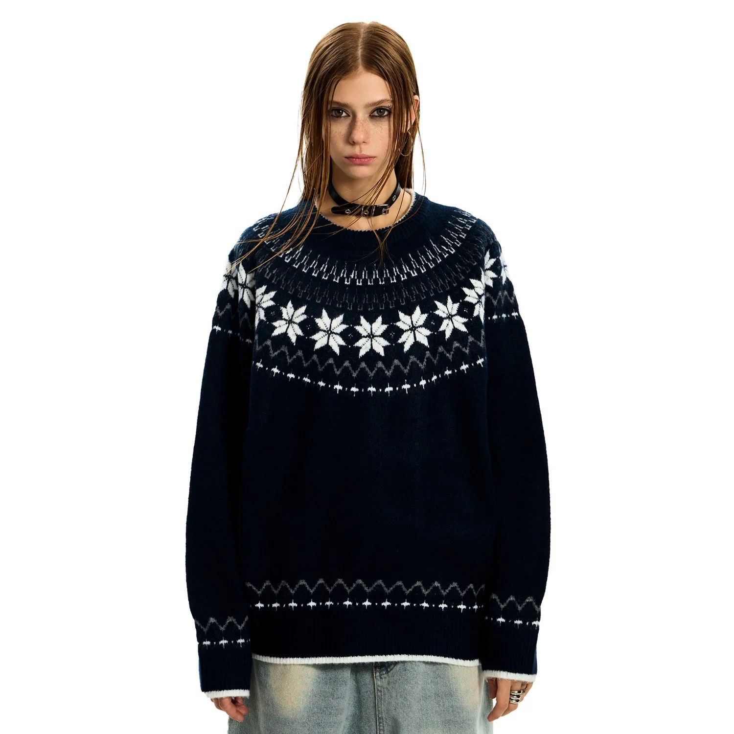 Suéter de tricô unissex 2025 aw fair isle retrô totem suéter formal masculino feminino pulôver de malha de lã para casais