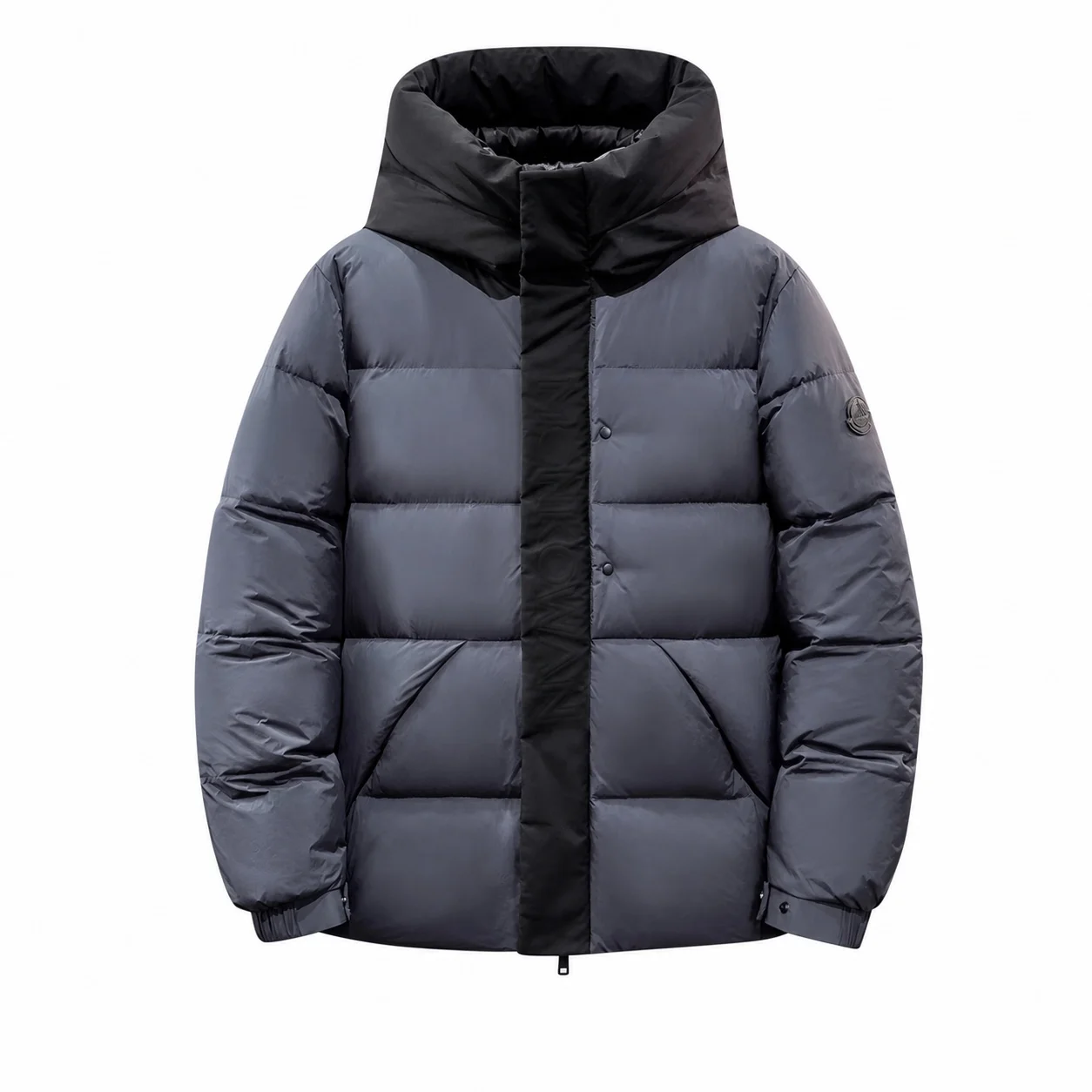 Women's Warm Loose Fit Hooded Down Jacket with Stand Collar Zipper Closure Thick Solid Color Simple Style Regular Length