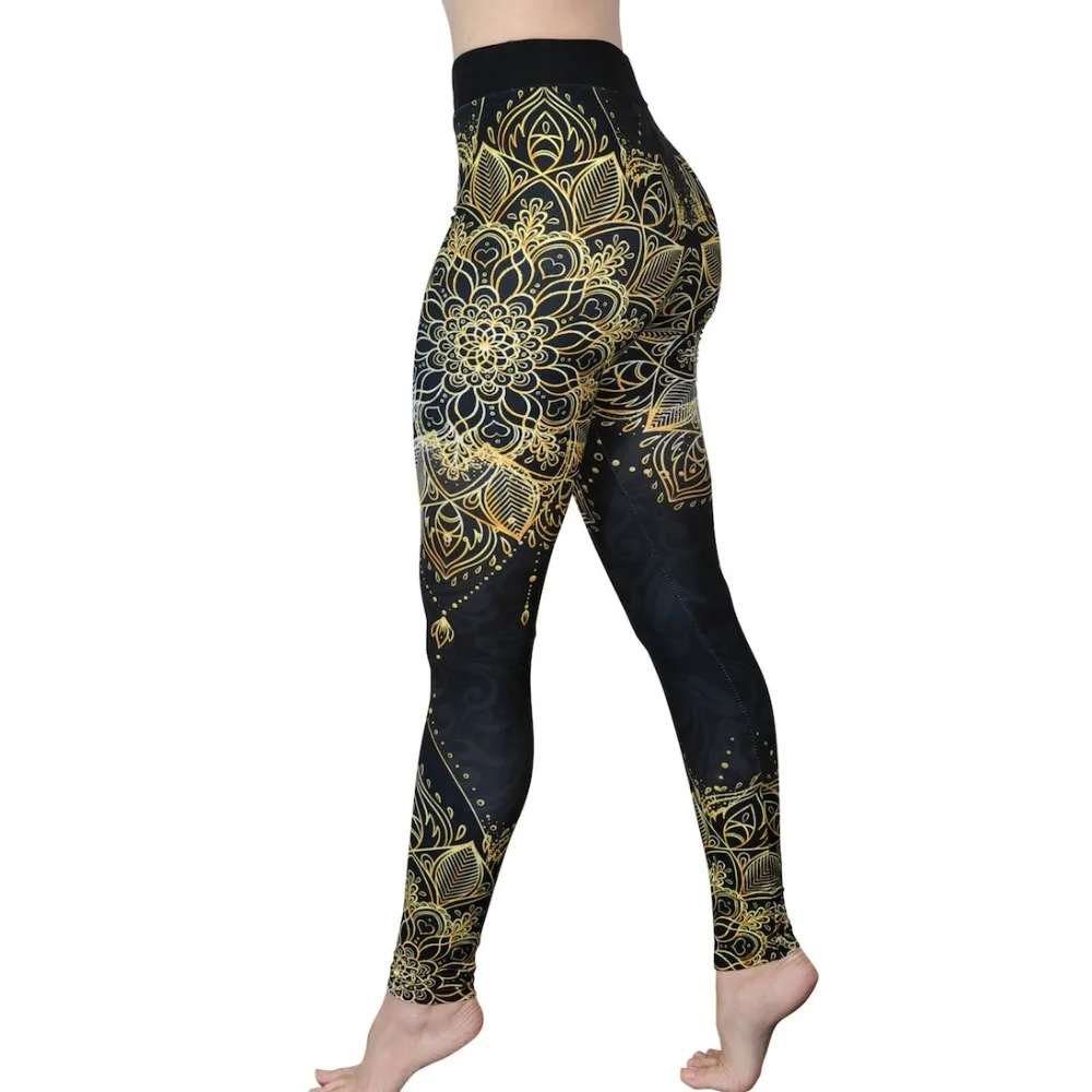 Open Crotch Outdoor Sex Mandala Print Leggings Women Tribal Bohemian Yoga Pants Soft Lightweight Femme Legging Peach Hip Push Up