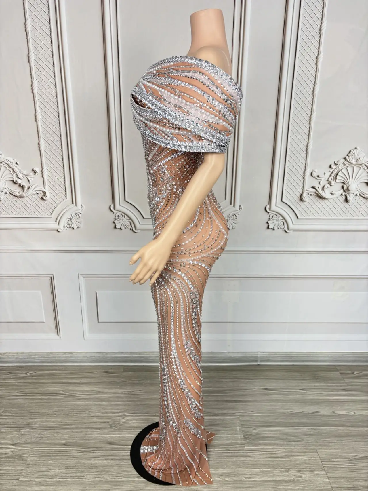 Sparkly คริสตัลหรูหราชุดราตรีเซ็กซี่ผู้หญิงวันเกิดฉลองชุดปาร์ตี้ High-end ชุดราตรีถ่ายภาพสวมใส่ Chidao