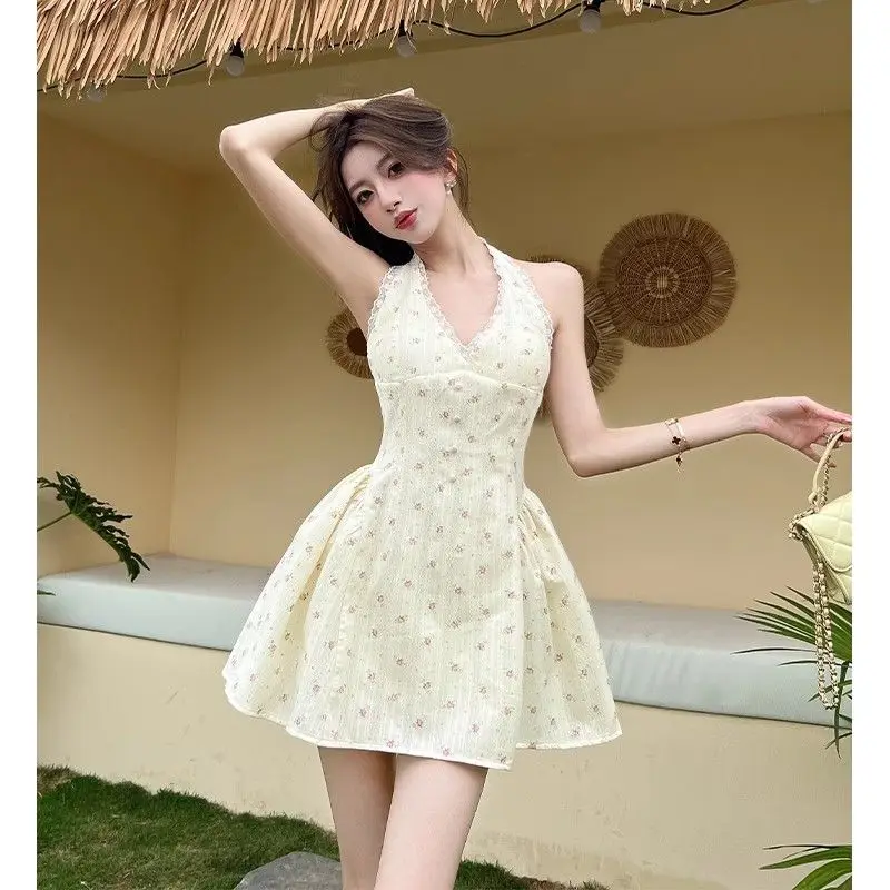 Dresses Sleeveless Womens Purple Autumn Cottagecore Rural Pastoral Nature Literary Gentle Elegant Picnic Suitable Multicolor Ins