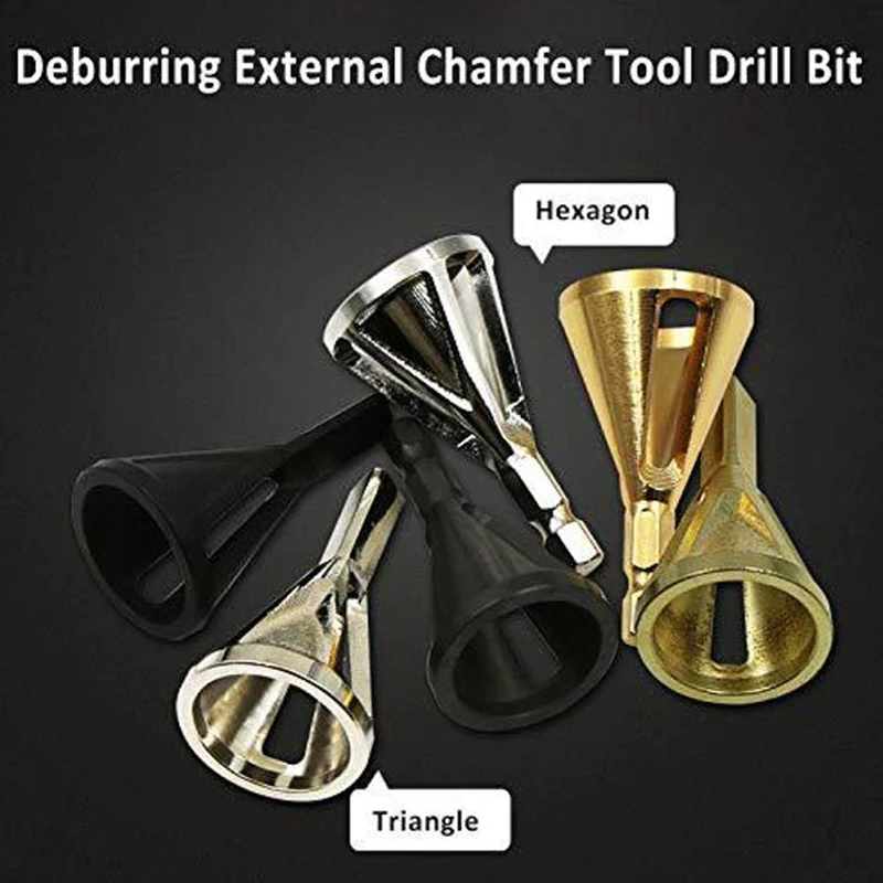 /Kb/Deburring External Chamfer Tool Metal Hex Triangle Trimming Drill Bit For Screw Fast Remove Burr Removal
