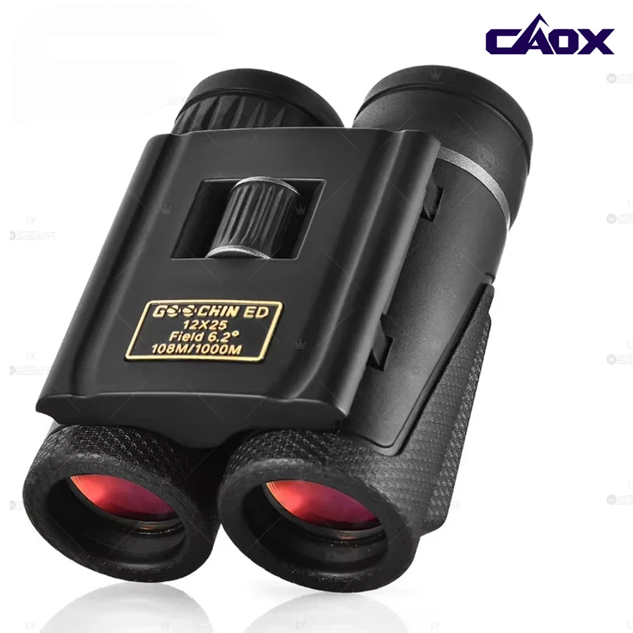 

Мощный компактный бинокль ED 12x25 для взрослых и детей с большим окуляром, бинокль с легкой фокусировкой для наблюдения за птицами, путешествий